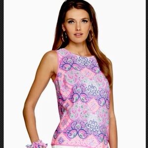 Lilly Pulitzer Iona Shell 100% Silk Paisley Print Blouse - XS